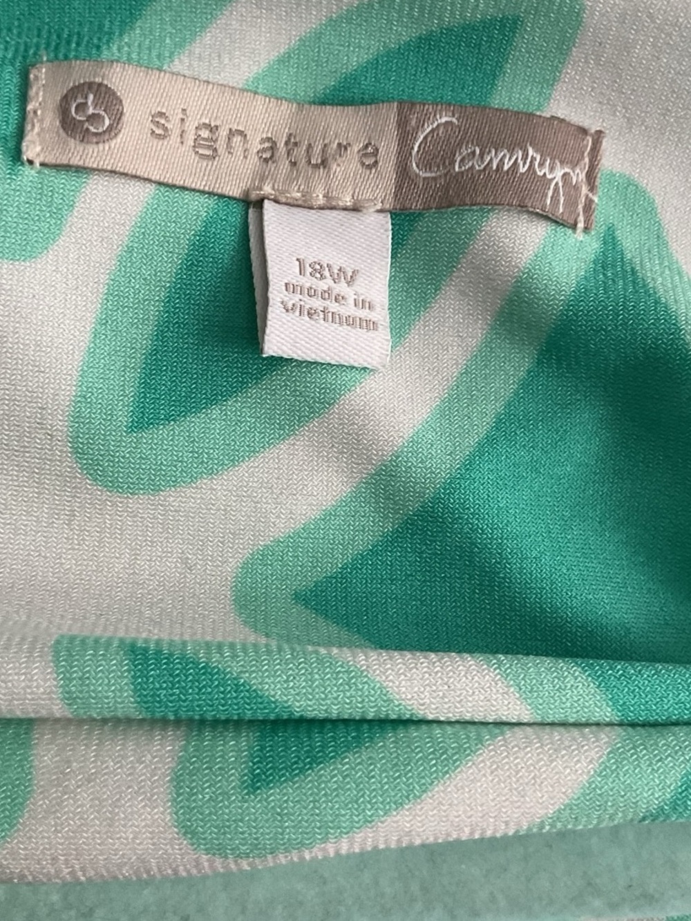 Dress Barn Teal to Blue Geometric Ombre Dress P:23” L:40” - Picture 3 of 6